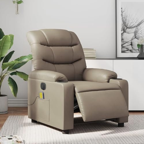 IKAYAA Massagesessel Fernsehsessel mit Liegefunktion Relaxsessel Elektrisch Verstellbar Massage Sessel Wohnzimmer Elektrischer Liegesessel Massagefunktion Relaxliege Kunstleder