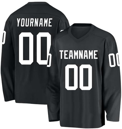 XYYYHTL Kinders Eishockey Trikot Personalisierbar Bedruckt LangäRmelig Hockey Trikot Bekleidung für Ice Hockey Fans Herren Damen Jugendliche