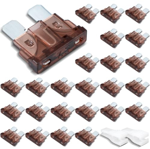 Innfeeltech 25 pzs. fusible estándar, fusible plano 7.5A con 2 clips de plástico para coche, camión y moto