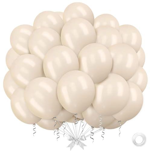30 Stk Luftballons Beige, 12 Zoll Beige Luftballons Hochzeit Deko,Beiger Ballons Geburtstag, Ballon Hochzeit, Latex Luftballon Beiger für Hochzeite,Geburtstag,Babyparty Deko,Jahrestag Party Dekoration