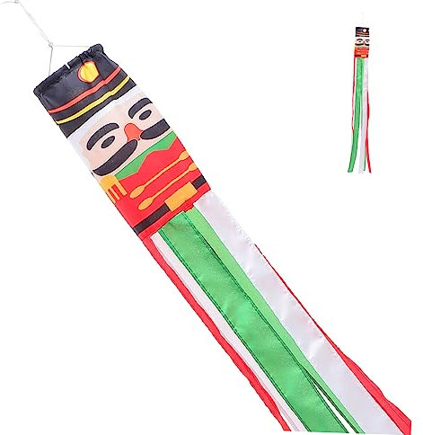 Toyvian Weihnachtswindsock Flaggenbanner Mit Nussknacker-design Für Garten Und Veranda Dekoration Für Festliche Anlässe Und Partys