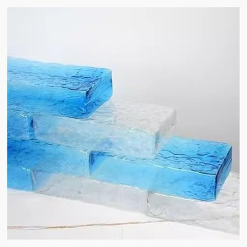LXHELIVERY Glasbausteine, Schmelzglasbausteine, Hochtransparente Glasbausteine Für Dekorative Architektur, Raumteiler, Einfach Zu Montieren(Blau,20x5x10 cm-40pcs)