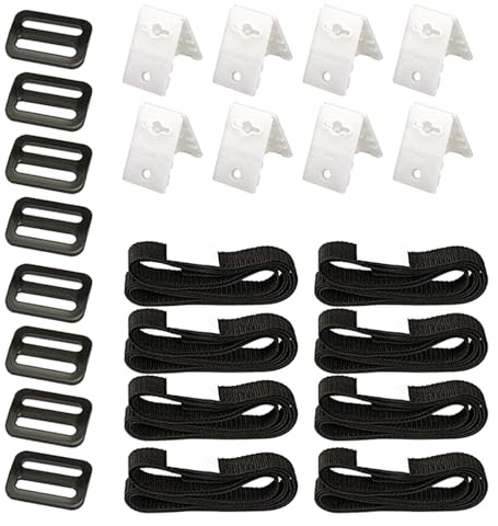 Pool Aufrollsystem Bänder - Haltebänder für Poolfolie Solarfolie - 8er Set Befestigungsbänder Und Klammern für Fahrbares Aufrollsystem - Witterungsbeständiges Material - für Poolplane & Abdeckung