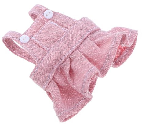 HOOTNEE Plüschtier-Hosenträgerrock kleines Kleid Puppenrock Bären-Kuscheltier-Kleid Austauschbar Kleidungszubehör Kleider zarte Bärenkleidung kleines Puppenzubehör Puppenkleid Stoff Rosa