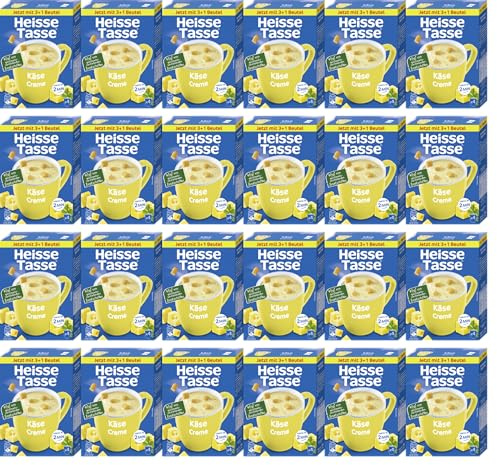 Heiße Tasse Käse Creme Vorteilspack Suppe, 24er Set | 96 Suppenportionen, cremiger Käsegeschmack, schnelle Zubereitung, ideal für Zuhause, Büro oder Vorrat