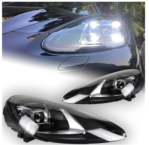 WSUMKH Fanale Anteriore Stile Auto Per Cayenne Per GTS 2011 2012 2013 2014 2015 2016 2017 2018 Fari Anteriori A LED Con Lenti Per Proiettori DRL Accessori Per Fari Anteriori Faro Principale Fari