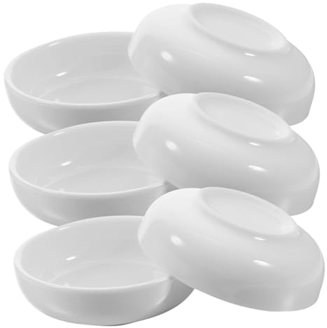 SMASOLO Assiettes à Condiments en Céramique Blanche Rondes Lot de 6 Compatibles Lave-vaisselle Faciles à Transporter pour Pique-niques et Camping en Plein Air