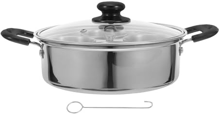 ERINGOGO Vaporera Pequeña para Huevos de Acero Inoxidable con 4 Moldes Antiadherentes Cocedor Multifuncional para Cocina Desayunos y Brunch Portátil y Fácil de Limpiar