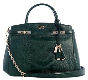 GUESS Handtasche Umhängetasche Melinda Triple Compartment Satchel Forest dunkelgrün