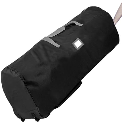 Odot Christmas Tree Storage Bag with Wheels Fits 6FT 7FT 9FT 10FT, Oval Xmas Tree Bag with Handles, Waterproof Oxford, Easy to Store Quil Clothingt, Storage Bagr for Decorations (Black,140x46x56cm)