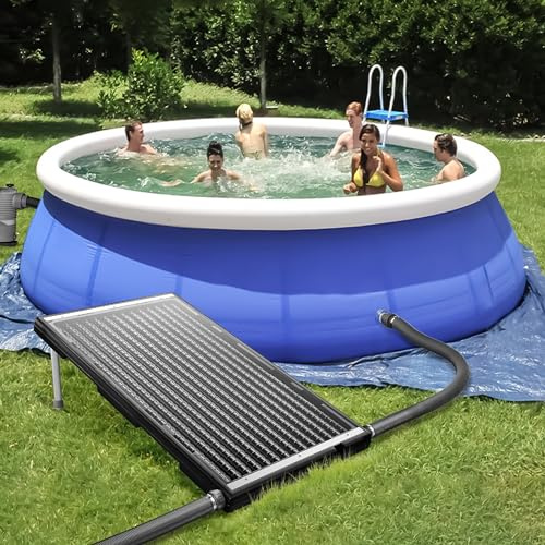 UISEBRT Calefacción solar de piscina, panel solar para agua caliente, conexión de piscina Ø 50 mm, para piscinas y duchas de jardín 111,5 x 66 x 6,5 cm