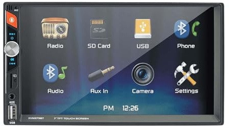 Navegación GPS para Coche Receptor estéreo para Coche con Pantalla táctil de 7 – Doble DIN, Bluetooth, Navegador para