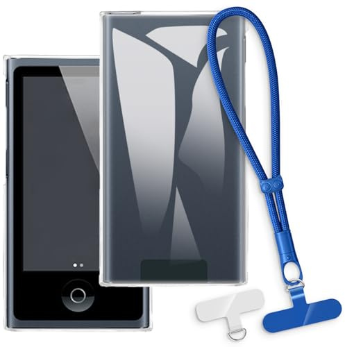 OAGELIM Hülle und Handgelenksband für iPod Nano 7th - Blau | 2.5 2-in-1 schützende Telefonhülle mit abnehmbarem Lanyard und Befestigung, verlustsicheres Handgelenkbändchen