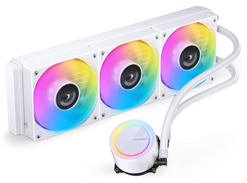 Jonsbo TG-360 AiO vattenkylning – vit | 360 mm CPU-vattenkylare med ARGB, aluminiumradiator och 3 x 120 mm PWM-fläktar