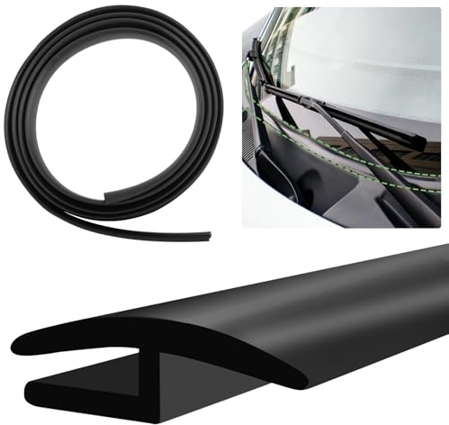 6FT/1.8M Windshield Wiper Cowl Rubber Seal Strip for Rain & Dust Blocking | h-Shaped, Cuttable Front Windscreen Sealing Trim for Replacement, Wiper Cowl Weather Stripping for Car SUV Truck