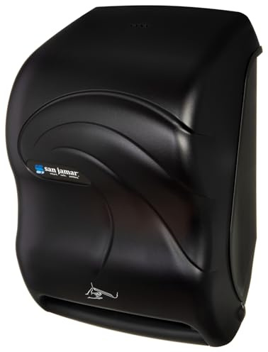 San Jamar Oceans Paper Towel Dispenser Touchless Electronic Dispenser with Smart System with Iq Sensor for Bathroom, Kitchens and Restaurants, Plastic, Black Pearl