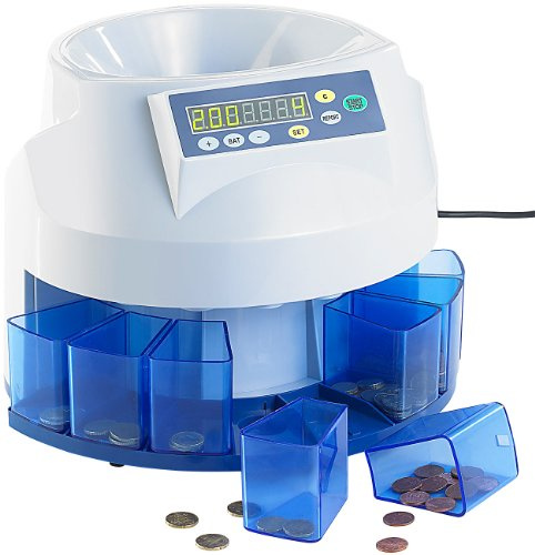 General Office Geldzählmaschine: Professionelle Euro-Münz-Sortier- & Zählmaschine (Kleingeld Zählmaschine, Münzzählmaschine, Elektronische Spardose)