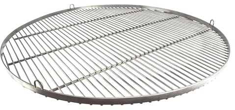 Grillrost RUND - 60cm aus Edelstahl - Handwerksprodukt - Made in Germany mit 3 Aufhängeösen