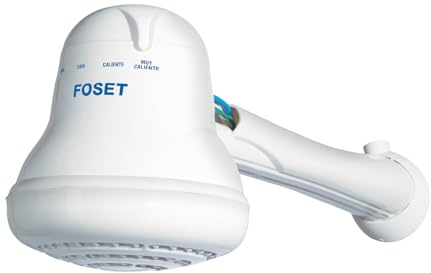 Foset Electric Shower Head - Instant Hot Water, 4 Temperature Settings, Hand Shower Head with 5 ft Hose Included (Model 49491)