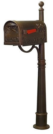 Special Lite Hummingbird Curbside Mailbox with Ashland Post - Copper Mailbox with Aluminum Post - SCB-1005_SPK600-CP