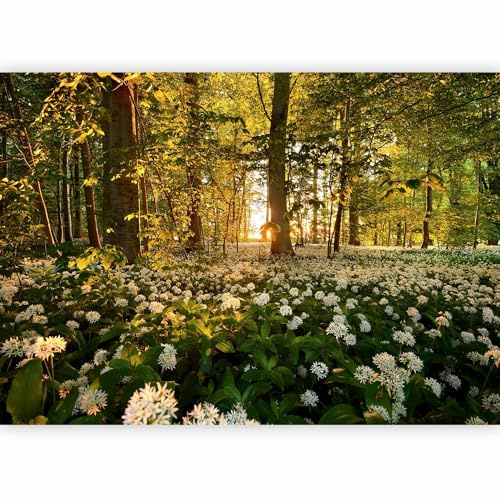 murando - Fototapete Vlies Wald Blumen Natur, 350x256 cm, Schlafzimmer | Full HD Druck, 3D-Effekt, lichtbeständige Farben, ideal fürs Wohn- oder Schlafzimmer, schnelle Montage, lichtbeständig, edel