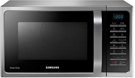 Samsung MC28H5015AS/EG Kombi-Mikrowelle mit Grill und Heißluft / 900 W / 28 L Garraum (Extra groß) / 51,7 cm Breite / Hefeteig-/Joghurt-Programm / silber