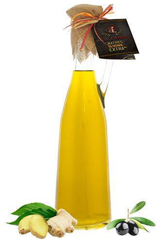 Ingweröl, natürliches Ingwer - Öl aus Nativem, Extra Vergin Olivenöl, Griechenland. Ungefiltert. Kaltgepresst. AMPHORE ROMANA - Flasche 750ml.