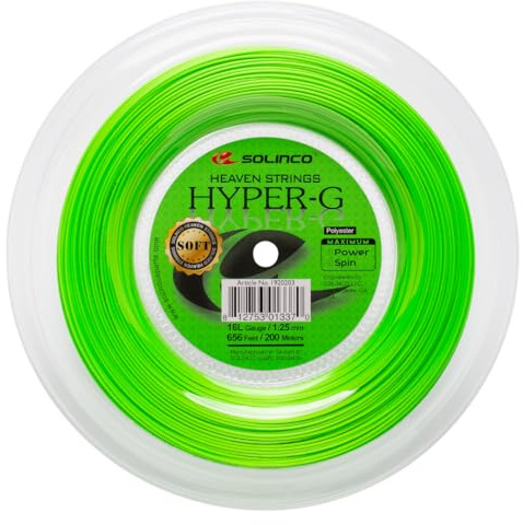 Solinco Hyper-G Weiche Saitenrolle (18) - Tennis Saiten - Co-Polyester - Grün - Tennis