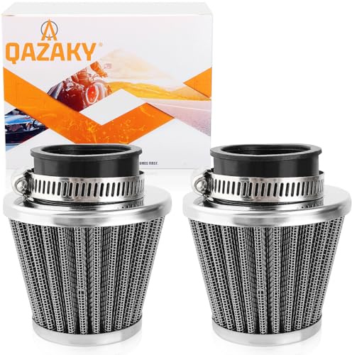 QAZAKY 2 Pcs Air Filter Cleaner 57mm 58mm 59mm 60mm Compatible with 50cc-90cc 110cc 125cc 150cc 200cc 250cc GY6 Motorcycle ATV Scooter Quad Go Kart Moped Pit Dirt Racing Bike Suzuki Baja 2.36inch