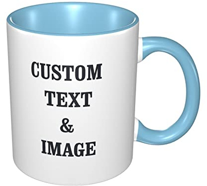 Tazza da Caffè Personalizzato Tazze Personalizzate Mug Personalizzata Con Foto Testo Nome 11 Oz Per Mamma Papà Marito Moglie Uomini Donne Amici Colleghe Compleanno Regalo Di San Valentino Azzurro