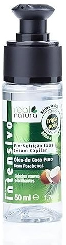 Real Natura - Sérum Capilar Pro-Nutrición Extra - Coco Puro - Hidratación y Nutrición Natural - Suavidad y Brillo - Protección Eficaz - Libre de Parabenos y Siliconas - 50 ml