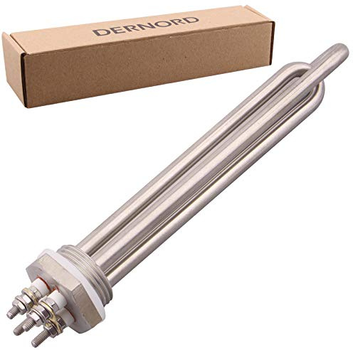 DERNORD 12V 600W BSP Submersible Water Heating Element DN25 Stainless Steel Thread Submersible Water Radiator Double U Type