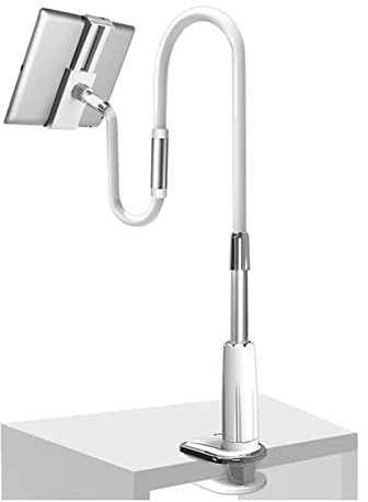 Porte-tablette avec clip, support de lit de bras long / bureau de bureau, support de tablet de bureau réglable stable Prise en charge de 4,0 pouces à 10,6 pouces de tablette et smartphone