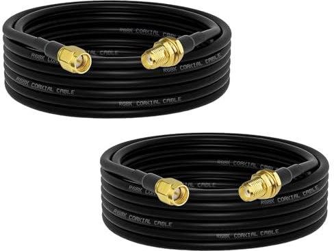 Superbat SMA Verlängerungskabel 3m WLAN Antennekabel 2 Stück SMA-Stecker auf -Buchse Verlustarmes RG8X Koaxialkabel für 5G Modem, Router, WIFI Antenne,Ham Radio/GPS/WiFi/SDR Ausrüstung | Niedriger Verlust, 50 Ohm, flexibel, 2 Stück, für SWR-Messung, Spektrumanalysator, geräuscharmer LNA Verstärker