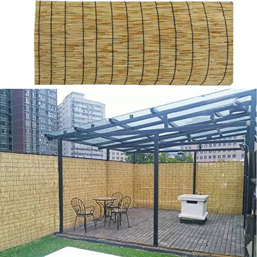 KDDFN Schilfzaun-Rollo,Atmungsaktiver Sichtschutzzaun für den Garten,Natürlicher Patio-Sichtschutz,Dekorative Zäune,Handgewebt,für Hof,Balkon,Anpassen (60x600cm/2x20ft)
