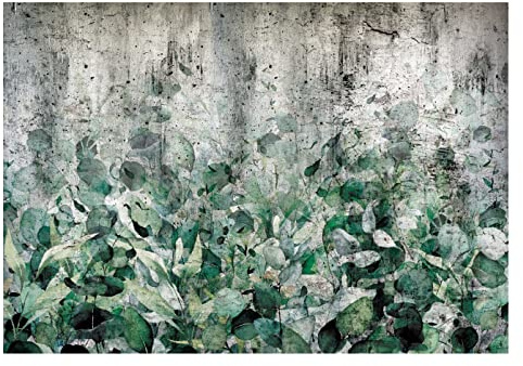 WallArena - Vlies Fototapete Grüne Pflanzen 368x254 cm - Fototapeten - Tapeten - für Wohnzimmer Schlafzimmer - Vliestapete Wandtapete Tapete 3D Effekt- inkl. Kleister - Weinlese