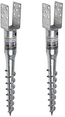 2x Einschraubbodenhülse Typ U 80x685 mm feuerverzinkt | Bodenhülse | Stützfuß | Pfostenträger | Einschraubhülse | Bodendübel | Bodenanker | 2 Stück