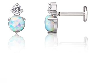Limerencia 18G Titan Tragus Piercing, 2 Stück Medizinische Labret Stecker, Hypoallergen Helix Piercing für Bauchnabel, Zunge, Augenbraue, Lippe, Septum, Nase, Ohr
