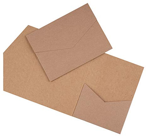 Pocketfold Karte A6/C6 - Einladung Hochzeit - Blanko (75 Stück, Kraftpapier)