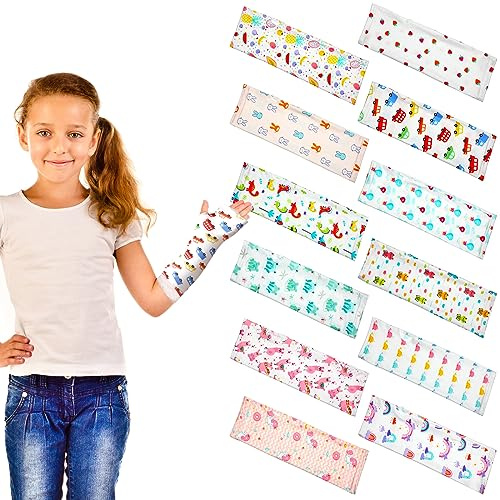 Suhine 12 Pcs Kids Arm Cast Cover Bandage Protector Reusable Elastic Cast Sleeve Arm Cover Elbow Protection(Large)