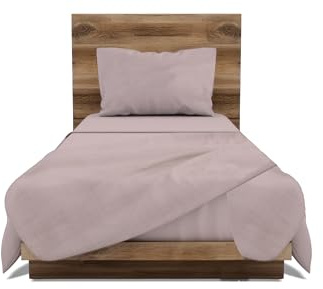GEMITEX Set Lenzuola Singolo, 100% Cotone, ROSA CIPRIA, Tinta Unita, Antipilling e Anallergico, Design Made in Italy, Include Lenzuolo Sopra 150x280cm, Sotto con Angoli 90x190cm, 1 Federa
