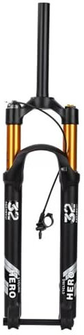 HIMALO MTB Luftgabel 27.5 29 Mountainbike Federgabel Federweg 100mm Steckachse 15x100mm Gerade/konisch Vorderradgabel Remote Lockout Scheibenbremse XC (Color : Straight, Size : 29'')