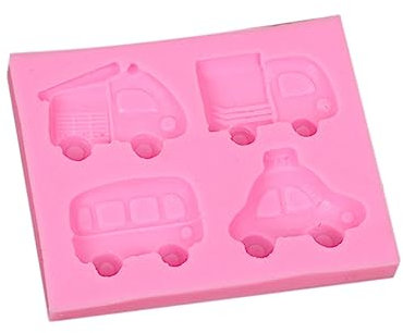 Abaodam Silikon-backformen Auto Bus Fondant-backformen DIY-dekorationswerkzeuge Backformen für Kuchen Pudding Gelee Bonbons Rosa