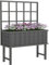 Outsunny Wooden Raised Planter with Trellis for Vine Climbing Plants, Elevated Garden Bed with Drainage Holes and Bed Liner for Vegetables, Flowers, Herbs, 105 x 45 x 140cm, Grey