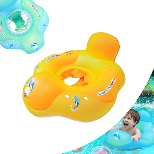 Schwimmring für Neugeborene, 5–18 Monate, Orange, aufblasbarer Baby-Pool-Schwimmring mit Sicherheitssitz, aufblasbare Poolringe, Baby-Schwimmring, schwimmender Schwimmkreis für Babys, Kleinkinder,