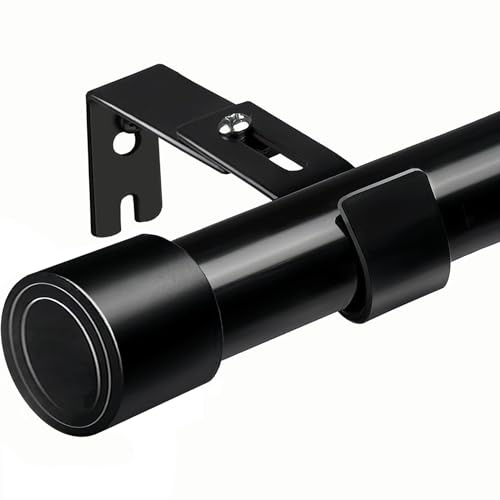 Gardinenstange Schwarz Vorhangstange Ausziehbar Vorhang Stangen 160CM Lang Gardinenstangen 90-170CM Schwarz Φ25mm