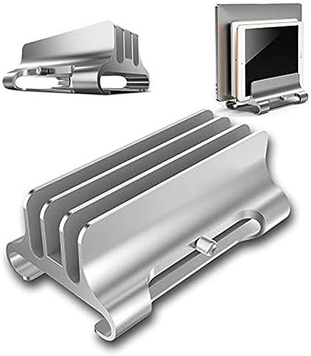 Laptop Stand Vertical Laptop Stand, Triple Slot Aluminum Desktop Stand Holder With Adjustable Dock,Compatible,Silver