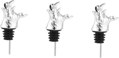 Amosfun 3pcs Rhino Head Wine Pourer Bottle Stopper Zinc Alloy Wine Aerator Creative Bar Party Favors