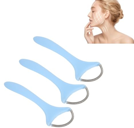 3 Stück Feder Gesichtshaarentferner für Frauen, Langer Griff Edelstahl Sanfte Feder Gesichts Einfädel Epilierer Spirale, Gesichtshaar-Entferner,