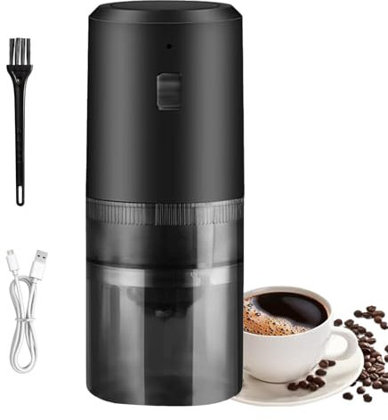 Moulin à café électrique avec bavure - Machine à café légère - Moulin à expresso rechargeable pour les voyages, le camping, la conduite, le bureau à domicile